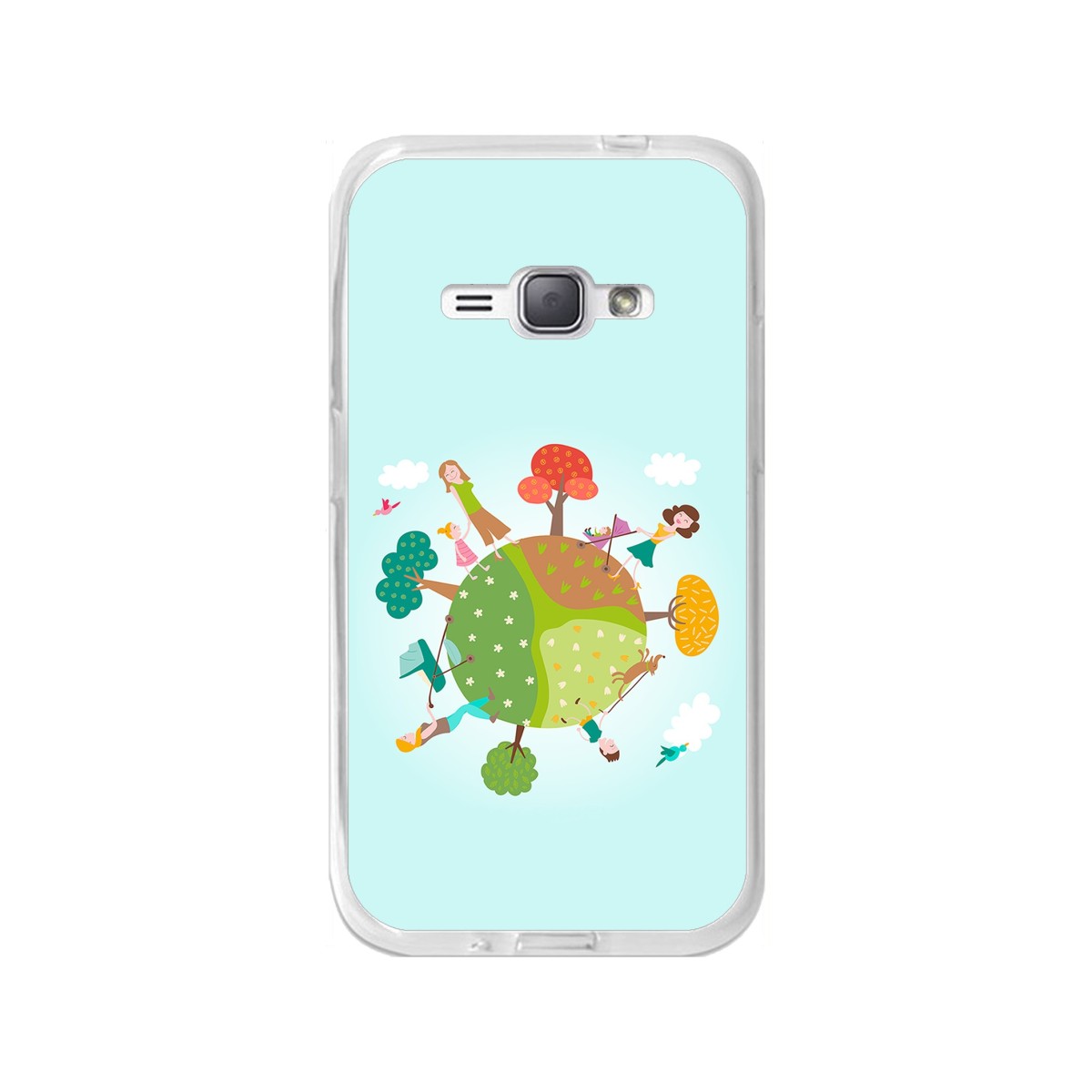Funda Gel Tpu para Samsung Galaxy J1 (2016) Diseño Familia Dibujos