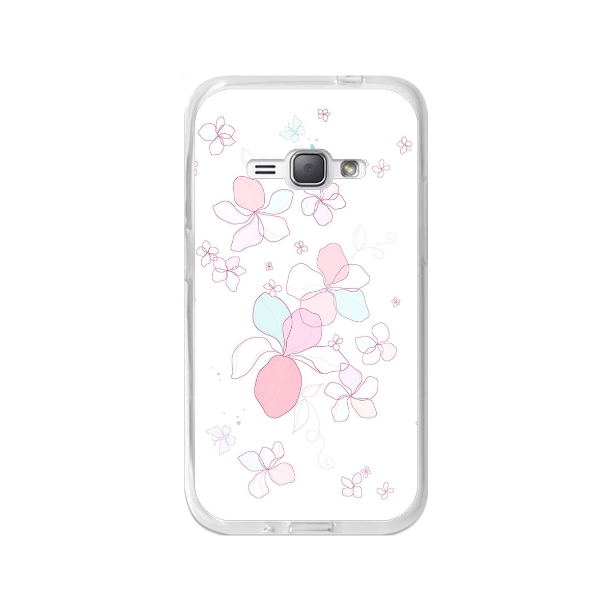 Funda Gel Tpu para Samsung Galaxy J1 (2016) Diseño Flores-Minimal Dibujos