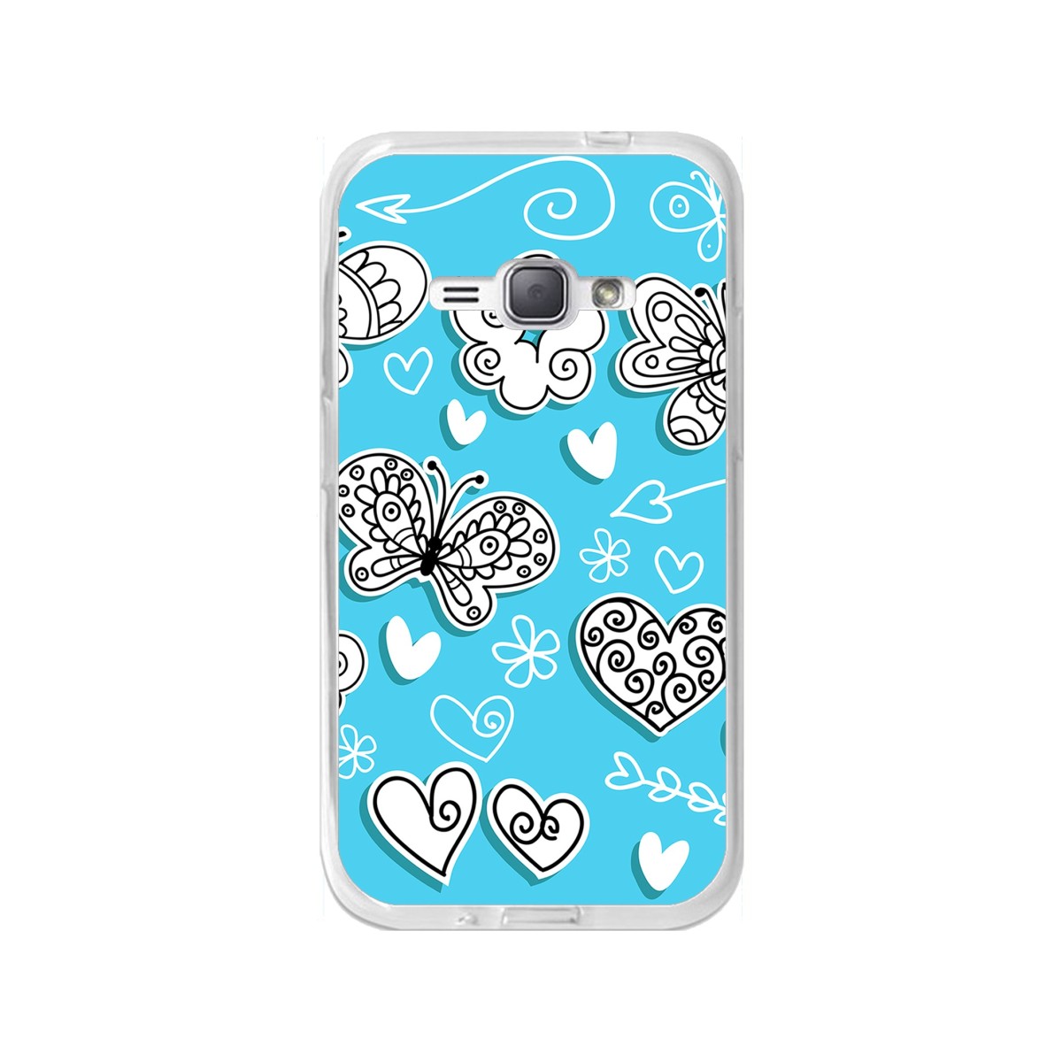 Funda Gel Tpu para Samsung Galaxy J1 (2016) Diseño Mariposas Dibujos