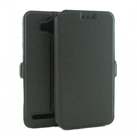 Funda Soporte Piel Negra para Huawei Y3 II  Flip Libro