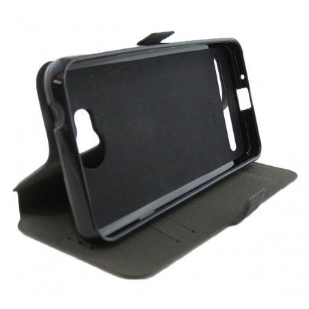 Funda Soporte Piel Negra para Huawei Y3 II  Flip Libro
