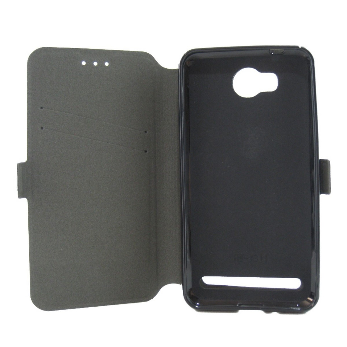 Funda Soporte Piel Negra para Huawei Y3 II  Flip Libro