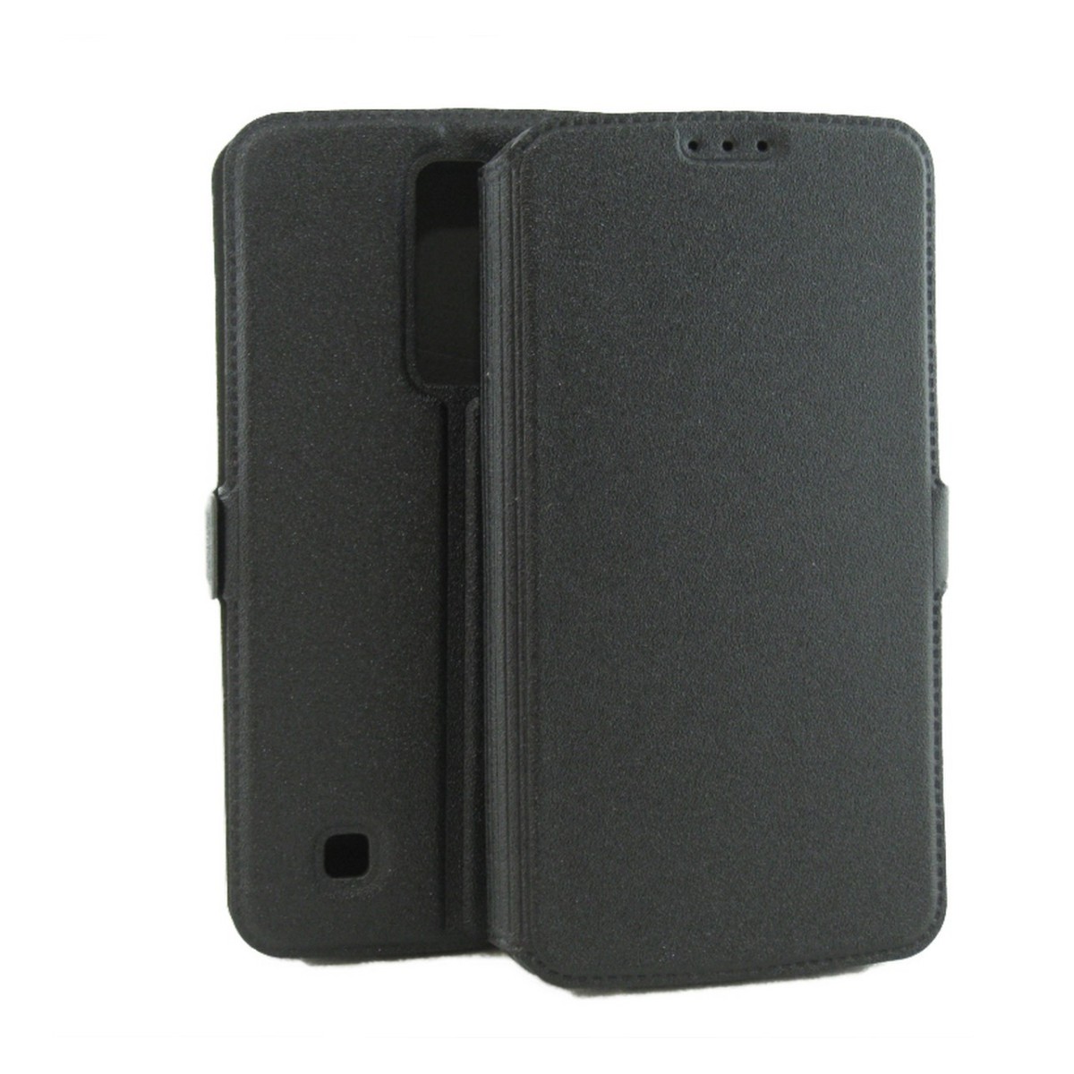 Funda Soporte Piel Negra para Lg K7  Flip Libro