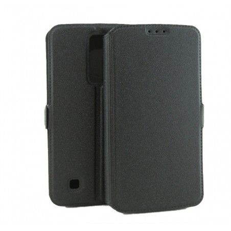 Funda Soporte Piel Negra para Lg K7  Flip Libro