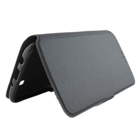 Funda Soporte Piel Negra para Lg K7  Flip Libro