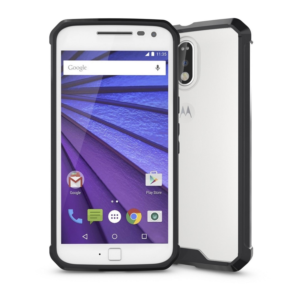 Funda Tipo Air Hybrid (Pc+Tpu) Negra para Motorola Moto G4 / G4 Plus