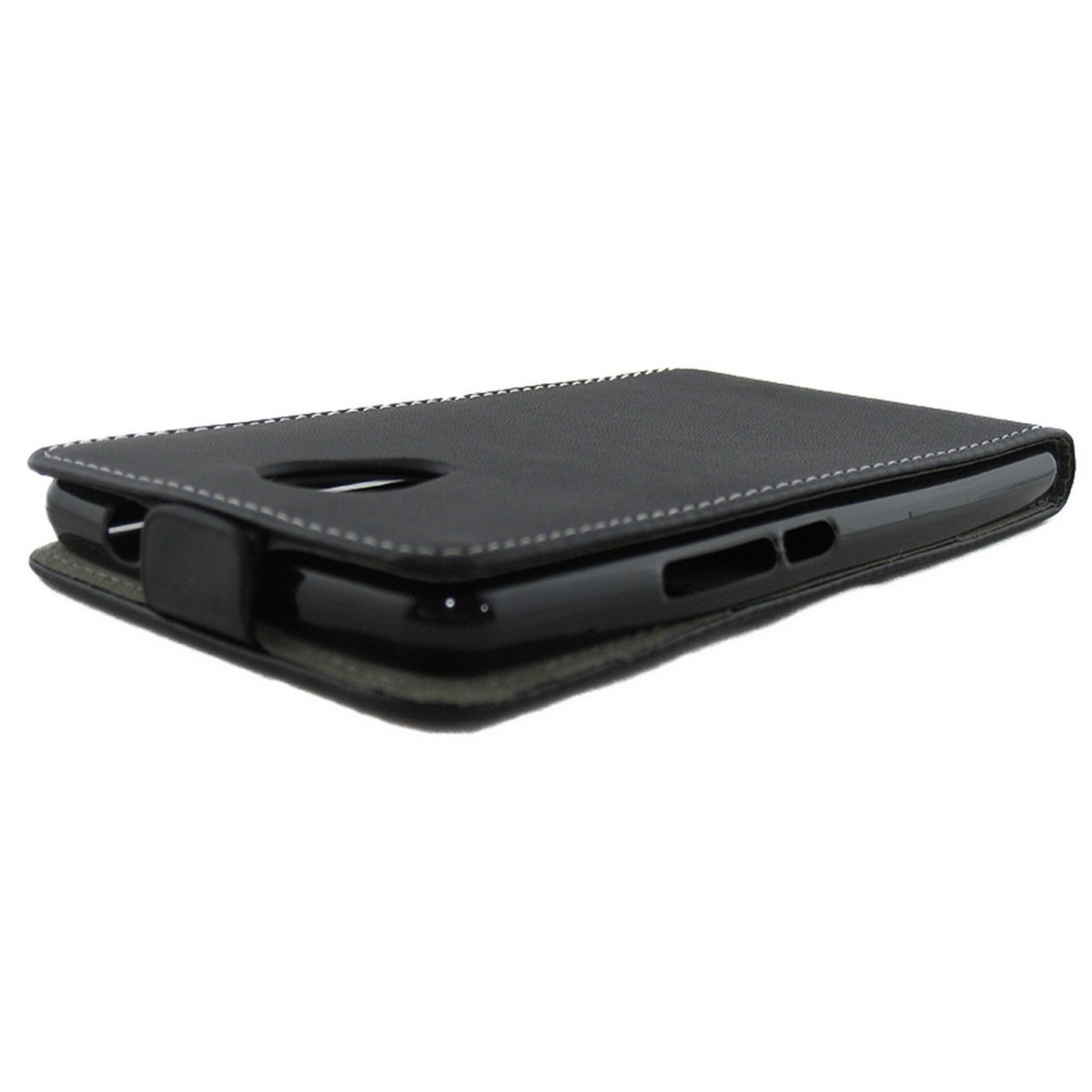 Funda Piel Premium Negra Ultra-Slim para Wiko Robby