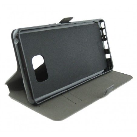 Funda Soporte Piel Negra para Samsung Galaxy Note 7  Flip Libro