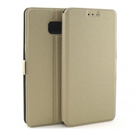 Funda Soporte Piel Dorada para Samsung Galaxy Note 7  Flip Libro