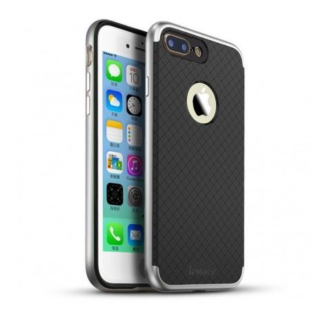 Funda Tipo Neo Hybrid (Pc+Tpu) Negra / Plata para Iphone 7 Plus / 8 Plus