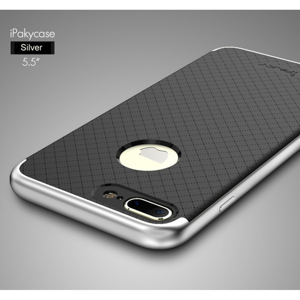 Funda Tipo Neo Hybrid (Pc+Tpu) Negra / Plata para Iphone 7 Plus / 8 Plus