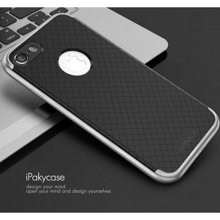 Funda Tipo Neo Hybrid (Pc+Tpu) Negra / Plata para Iphone 7 Plus / 8 Plus