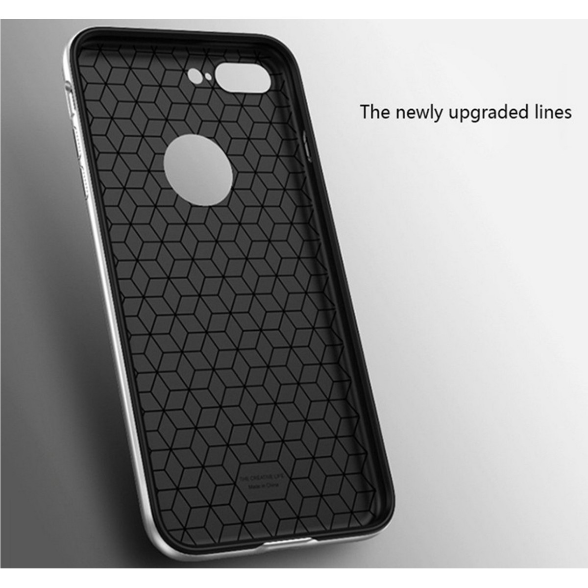 Funda Tipo Neo Hybrid (Pc+Tpu) Negra / Plata para Iphone 7 Plus / 8 Plus