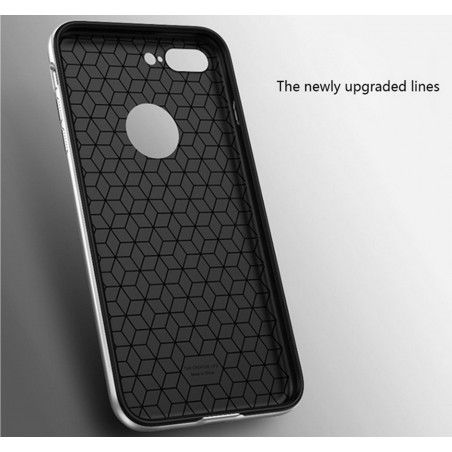 Funda Tipo Neo Hybrid (Pc+Tpu) Negra / Plata para Iphone 7 Plus / 8 Plus