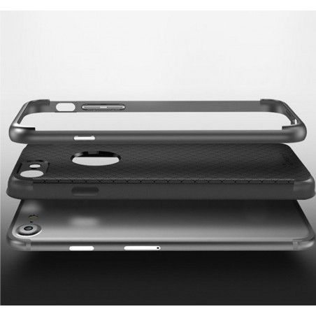 Funda Tipo Neo Hybrid (Pc+Tpu) Negra / Plata para Iphone 7 Plus / 8 Plus