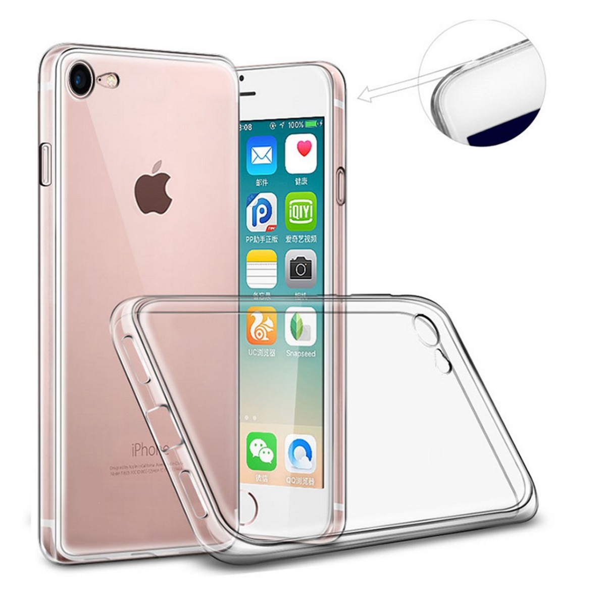 Funda Gel Tpu Fina Ultra-Thin 0,3mm Transparente para Iphone 7 /  8
