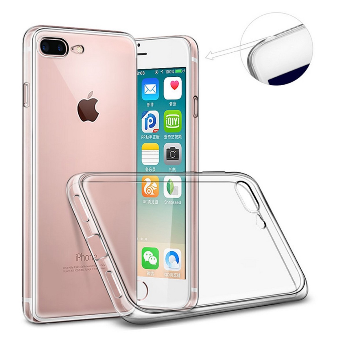 Funda Gel Tpu Fina Ultra-Thin 0,3mm Transparente para Iphone 7 Plus / 8 Plus