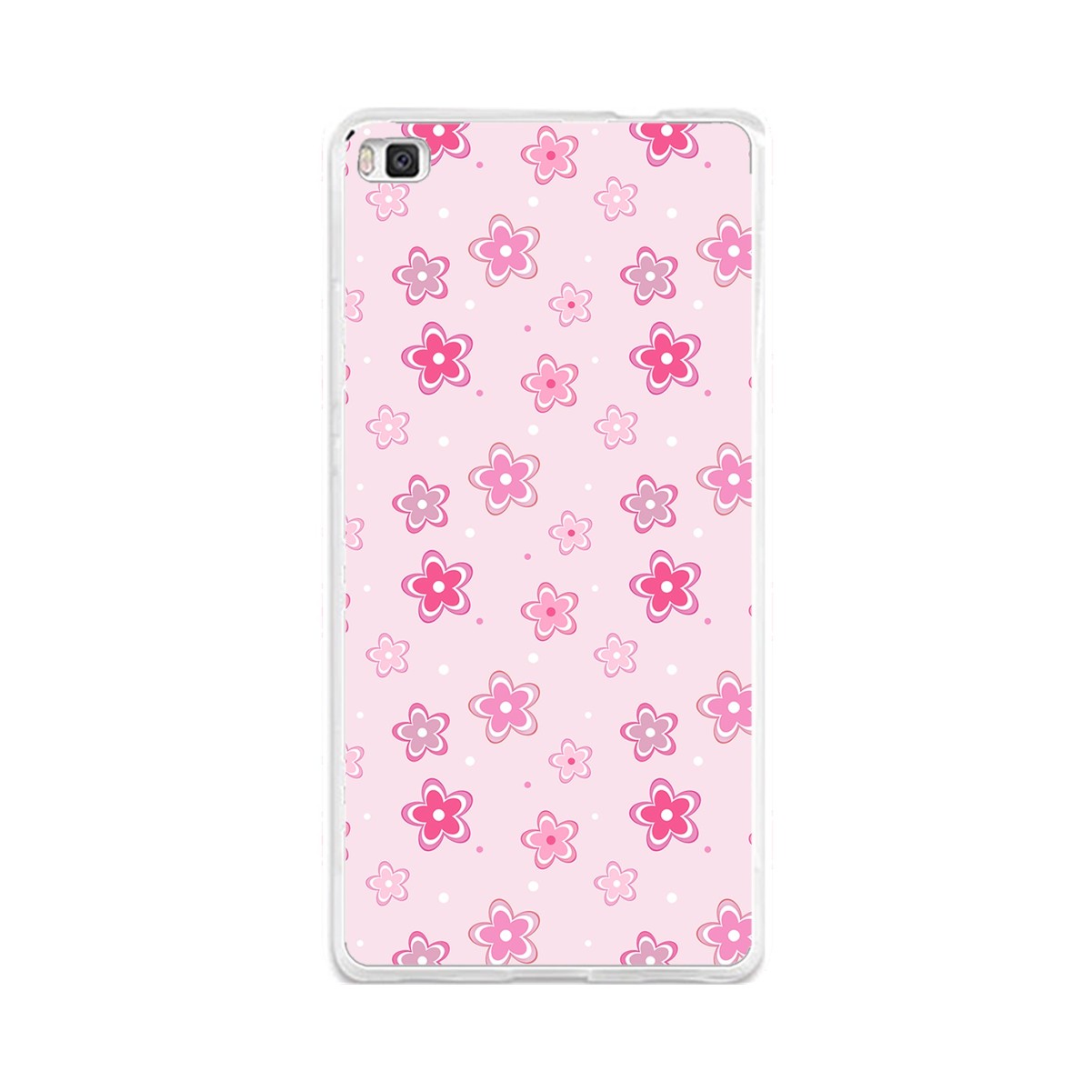 Funda Gel Tpu para Huawei P8 Lite Diseño Flores Dibujos