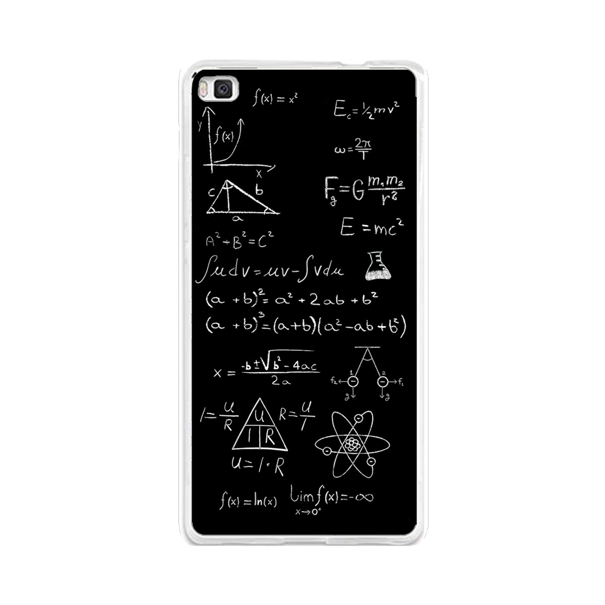 Funda Gel Tpu para Huawei P8 Lite Diseño Formulas Dibujos