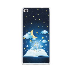 Funda Gel Tpu para Huawei P8 Lite Diseño Libro-Cuentos Dibujos