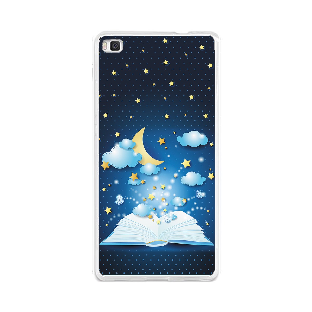 Funda Gel Tpu para Huawei P8 Lite Diseño Libro-Cuentos Dibujos