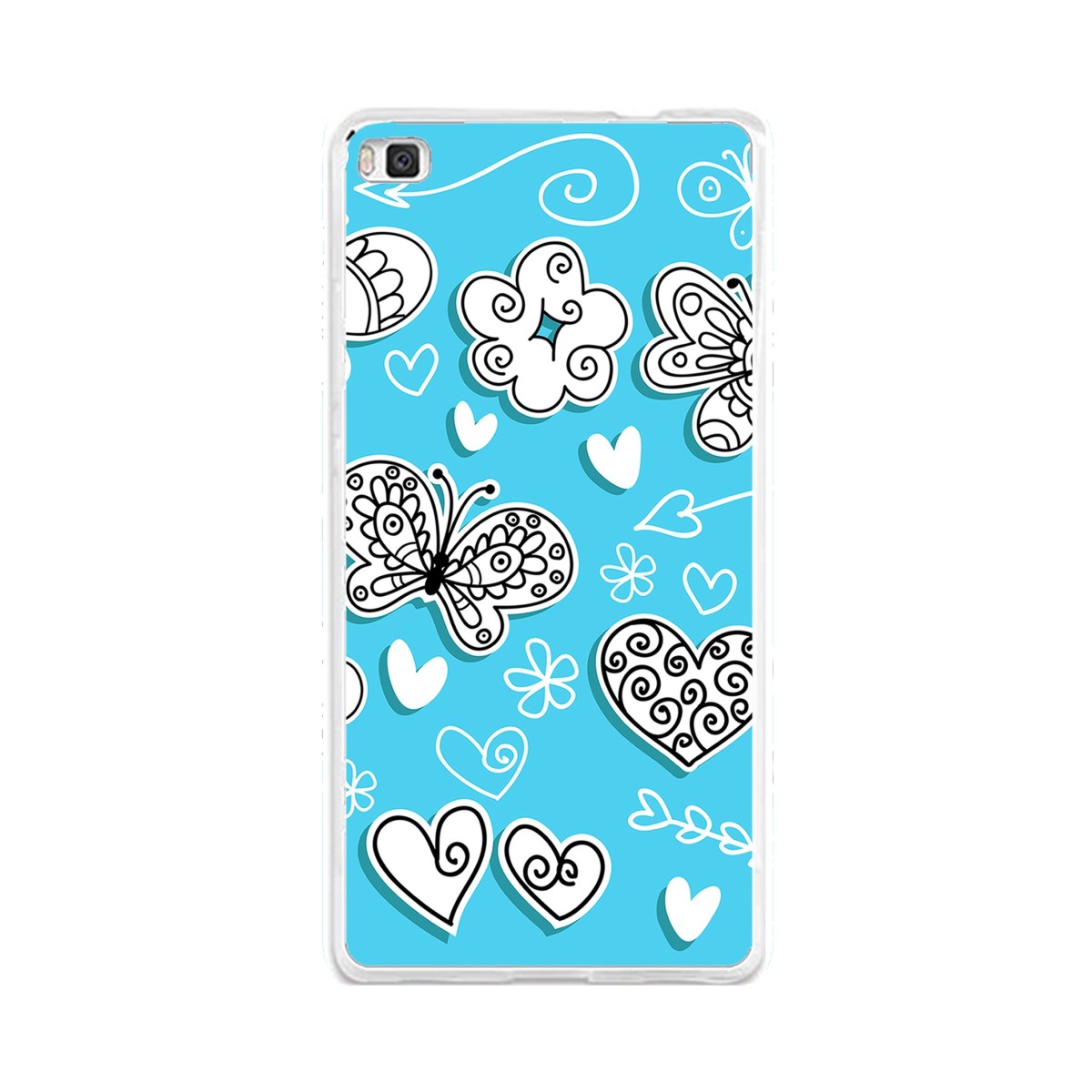 Funda Gel Tpu para Huawei P8 Lite Diseño Mariposas Dibujos