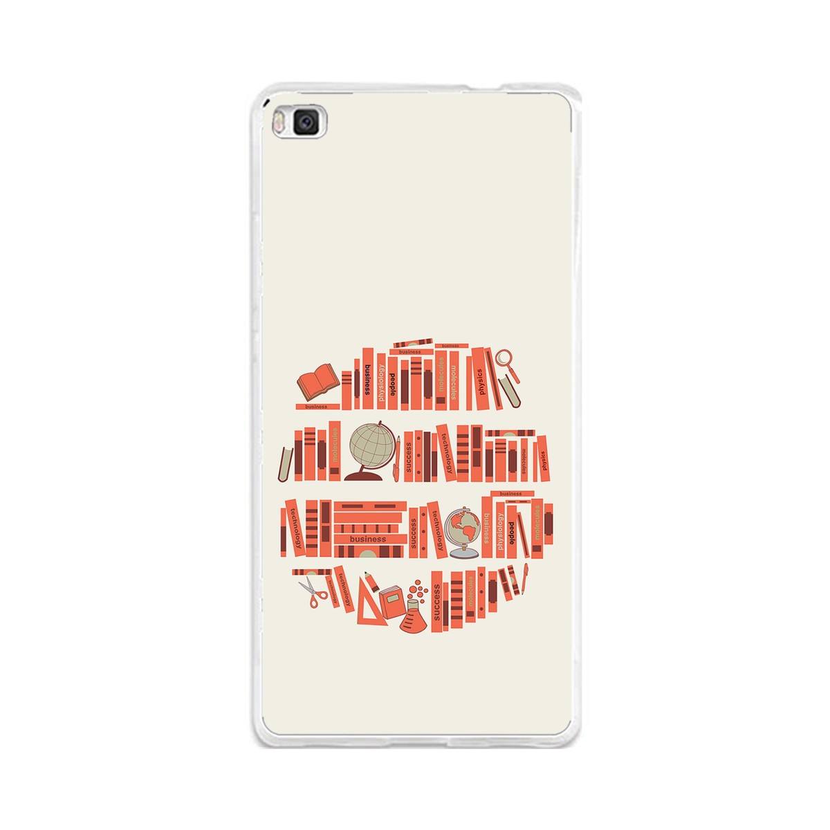 Funda Gel Tpu para Huawei P8 Lite Diseño Mundo-Libro Dibujos