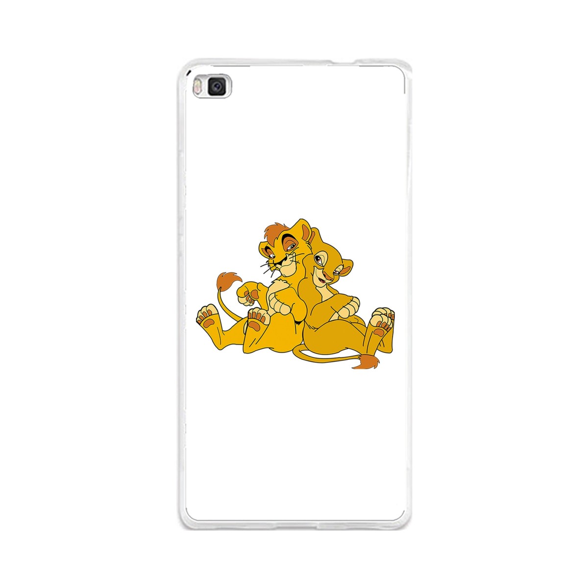 Funda Gel Tpu para Huawei P8 Lite Diseño Leones Dibujos