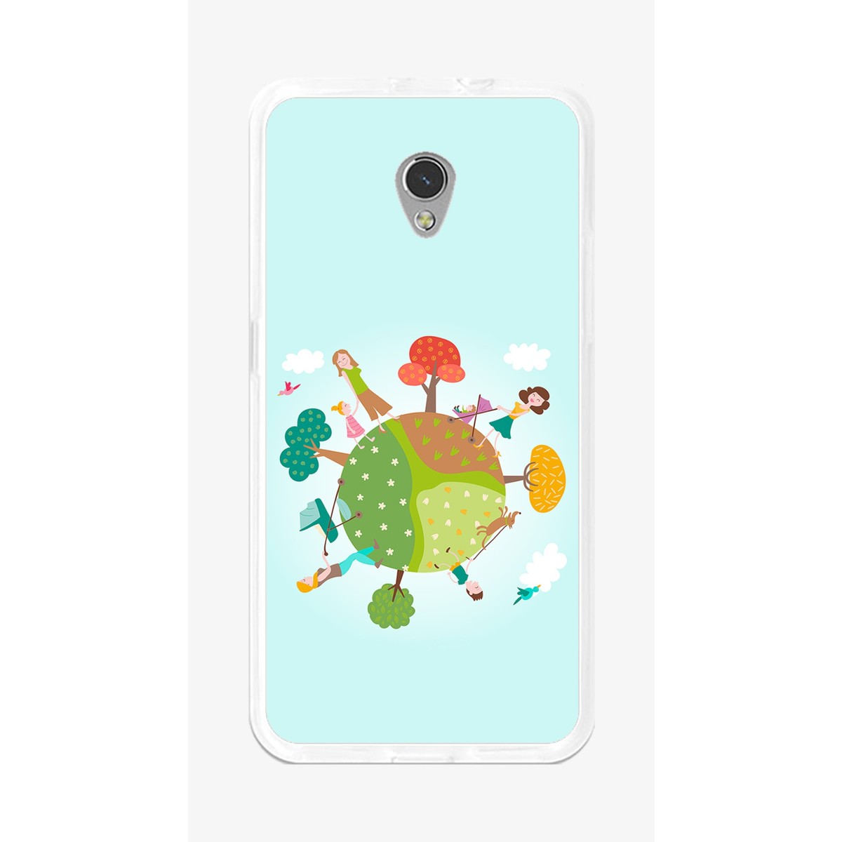 Funda Gel Tpu para Zte Blade V7 Diseño Familia Dibujos