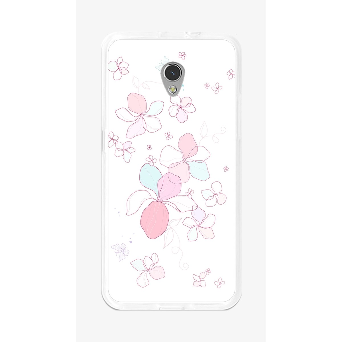 Funda Gel Tpu para Zte Blade V7 Diseño Flores-Minimal Dibujos