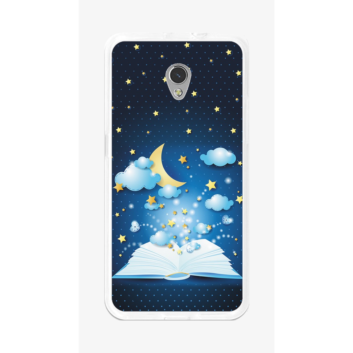 Funda Gel Tpu para Zte Blade V7 Diseño Libro-Cuentos Dibujos