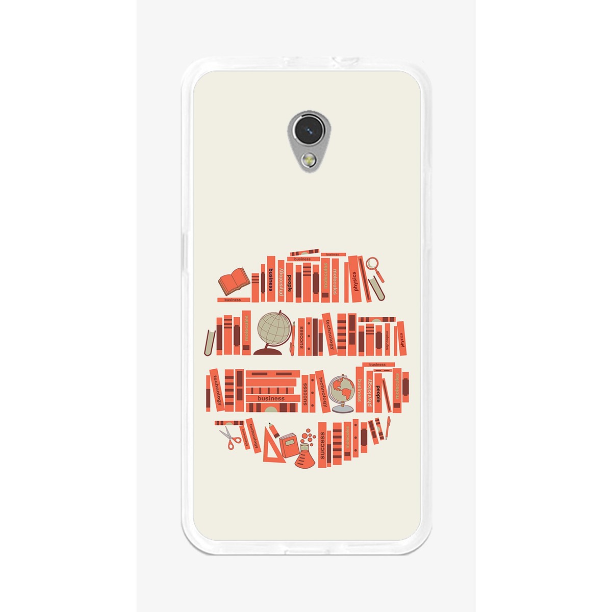 Funda Gel Tpu para Zte Blade V7 Diseño Mundo-Libros Dibujos