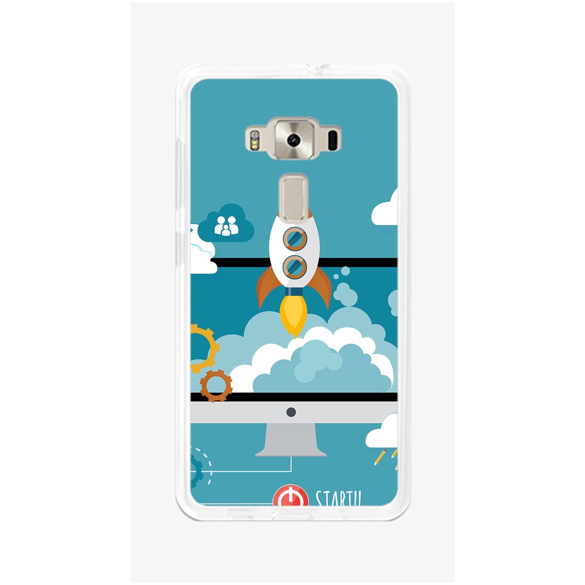 Funda Gel Tpu para Asus Zenfone 3 5.5" Ze552Kl Diseño Cohete Dibujos