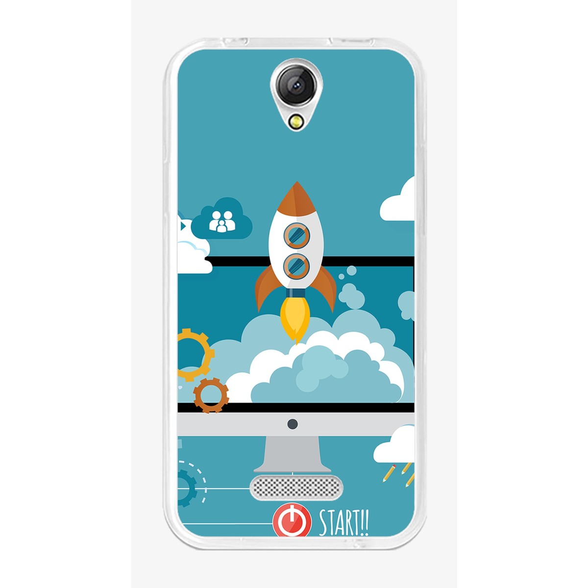 Funda Gel Tpu para Doogee X6S / X6 / X6 Pro Diseño Cohete Dibujos