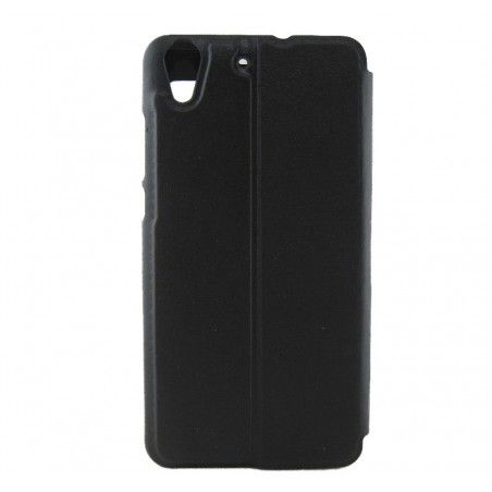 Funda Soporte Piel Negra Con Ventana para Huawei Y6 II / Honor 5A Flip Libro