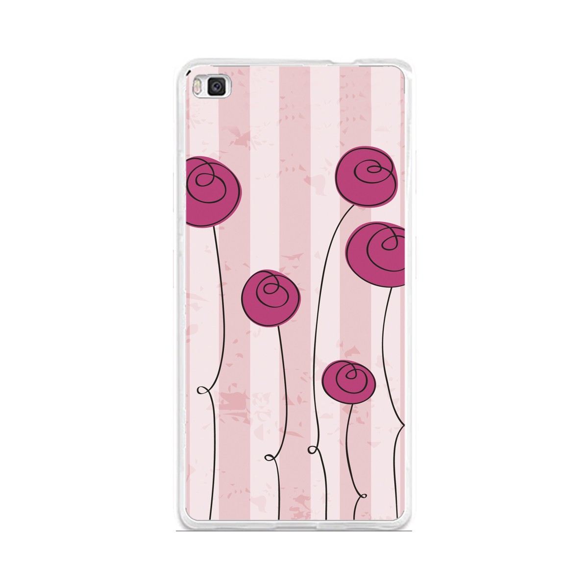 Funda Gel Tpu para Huawei P8 Lite Diseño Flores Vintage Dibujos