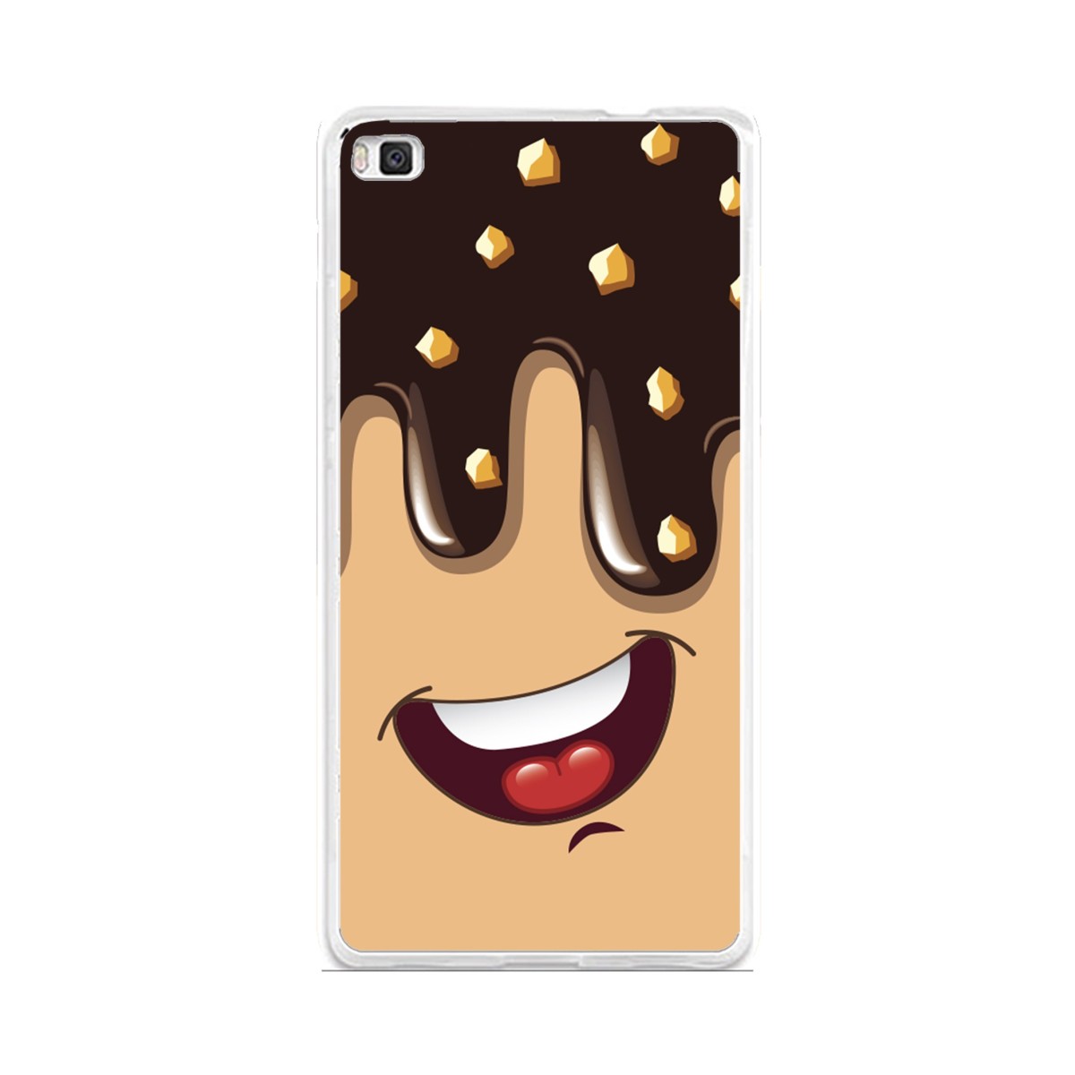 Funda Gel Tpu para Huawei P8 Lite Diseño Helado Chocolate Dibujos
