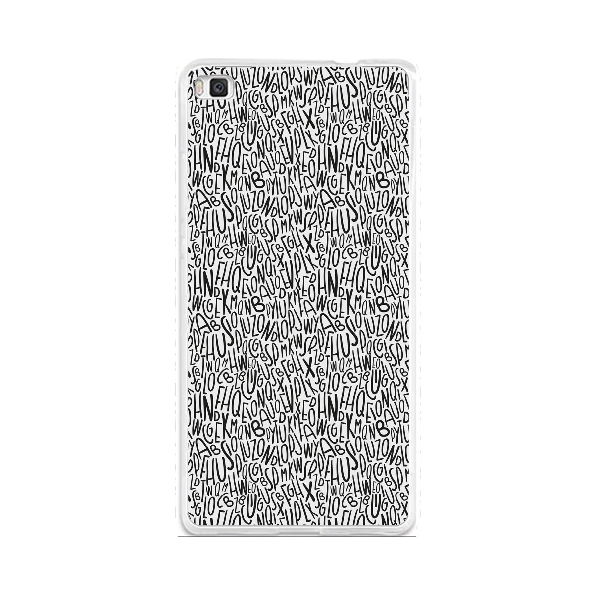 Funda Gel Tpu para Huawei P8 Lite Diseño Letras Dibujos