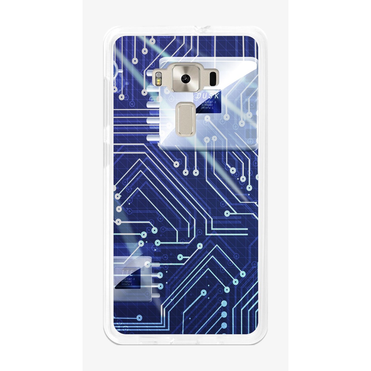 Funda Gel Tpu para Asus Zenfone 3 5.5" Ze552Kl Diseño Circuito Dibujos