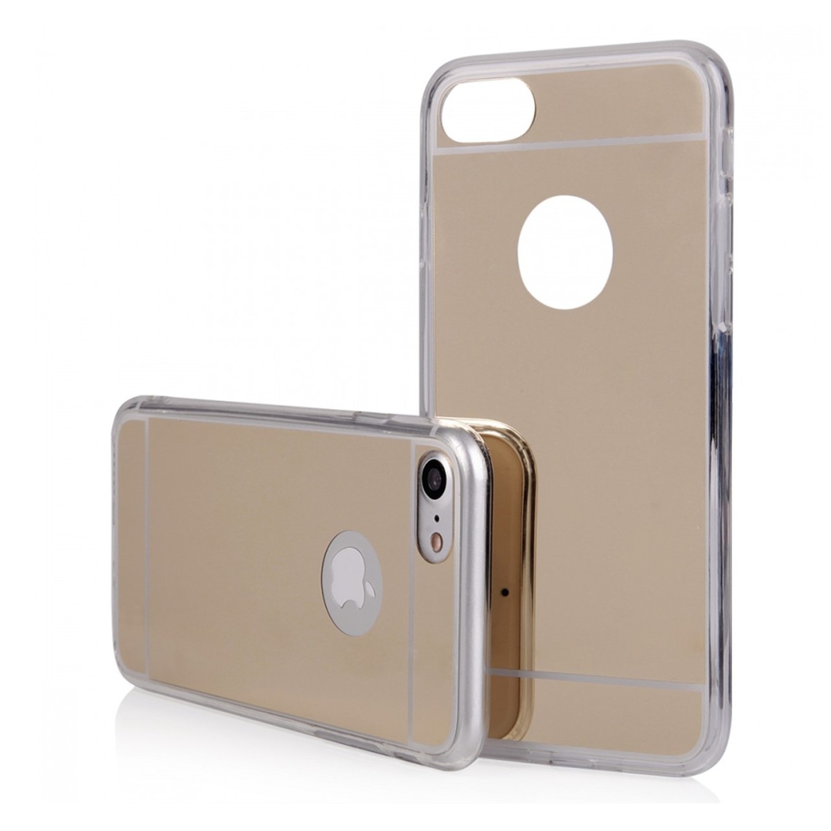 Funda Gel Tpu Efecto Espejo Dorada para Iphone 7 Plus / 8 Plus