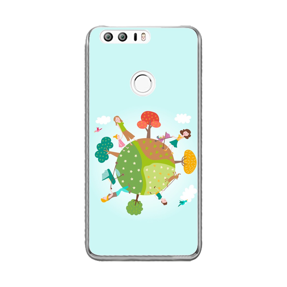 Funda Gel Tpu para Huawei Honor 8 Diseño Familia Dibujos