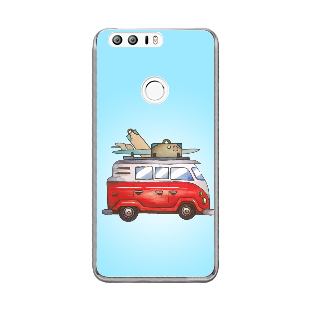 Funda Gel Tpu para Huawei Honor 8 Diseño Furgoneta Dibujos