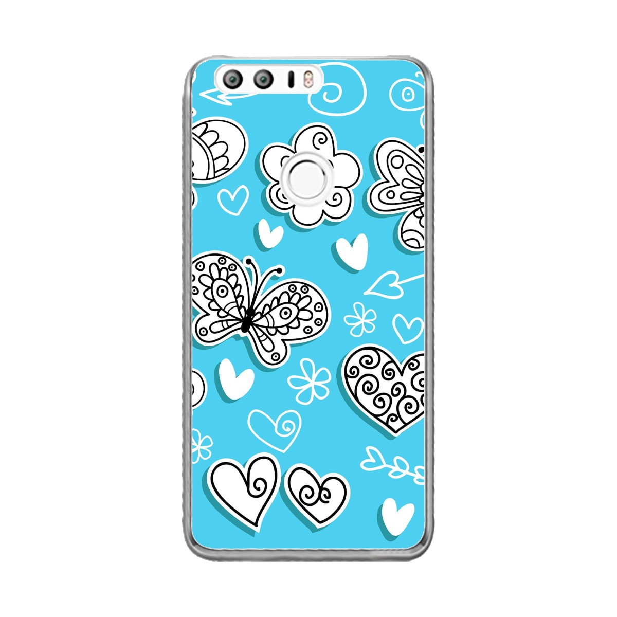 Funda Gel Tpu para Huawei Honor 8 Diseño Mariposas Dibujos