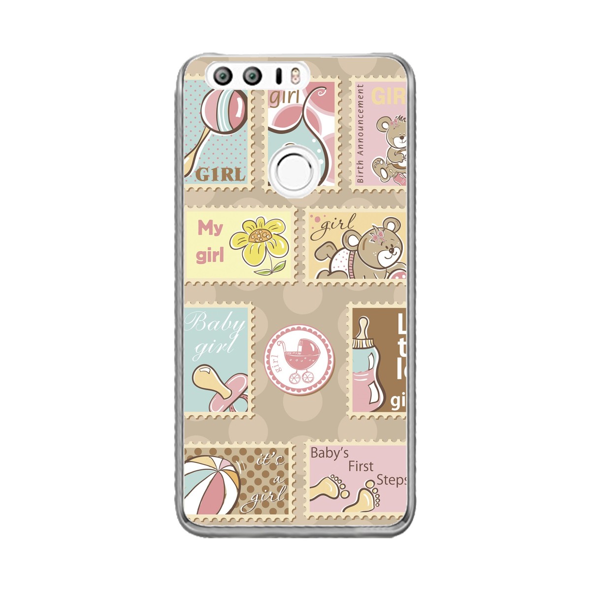 Funda Gel Tpu para Huawei Honor 8 Diseño Sellos Dibujos