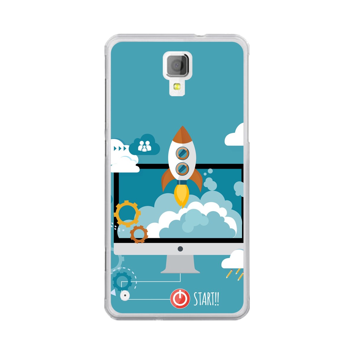 Funda Gel Tpu para Hisense C20 King Kong II Diseño Cohete Dibujos