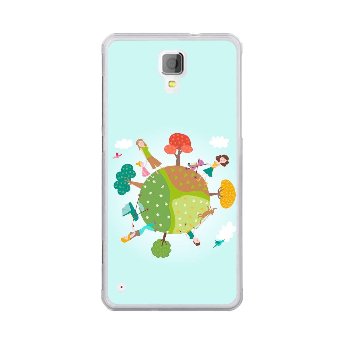 Funda Gel Tpu para Hisense C20 King Kong II Diseño Familia Dibujos