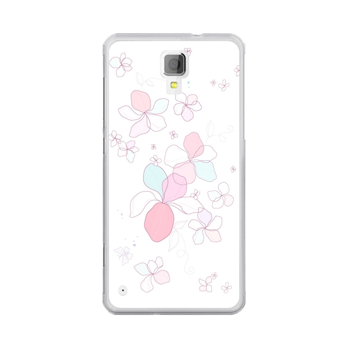 Funda Gel Tpu para Hisense C20 King Kong II Diseño Flores-Minimal Dibujos