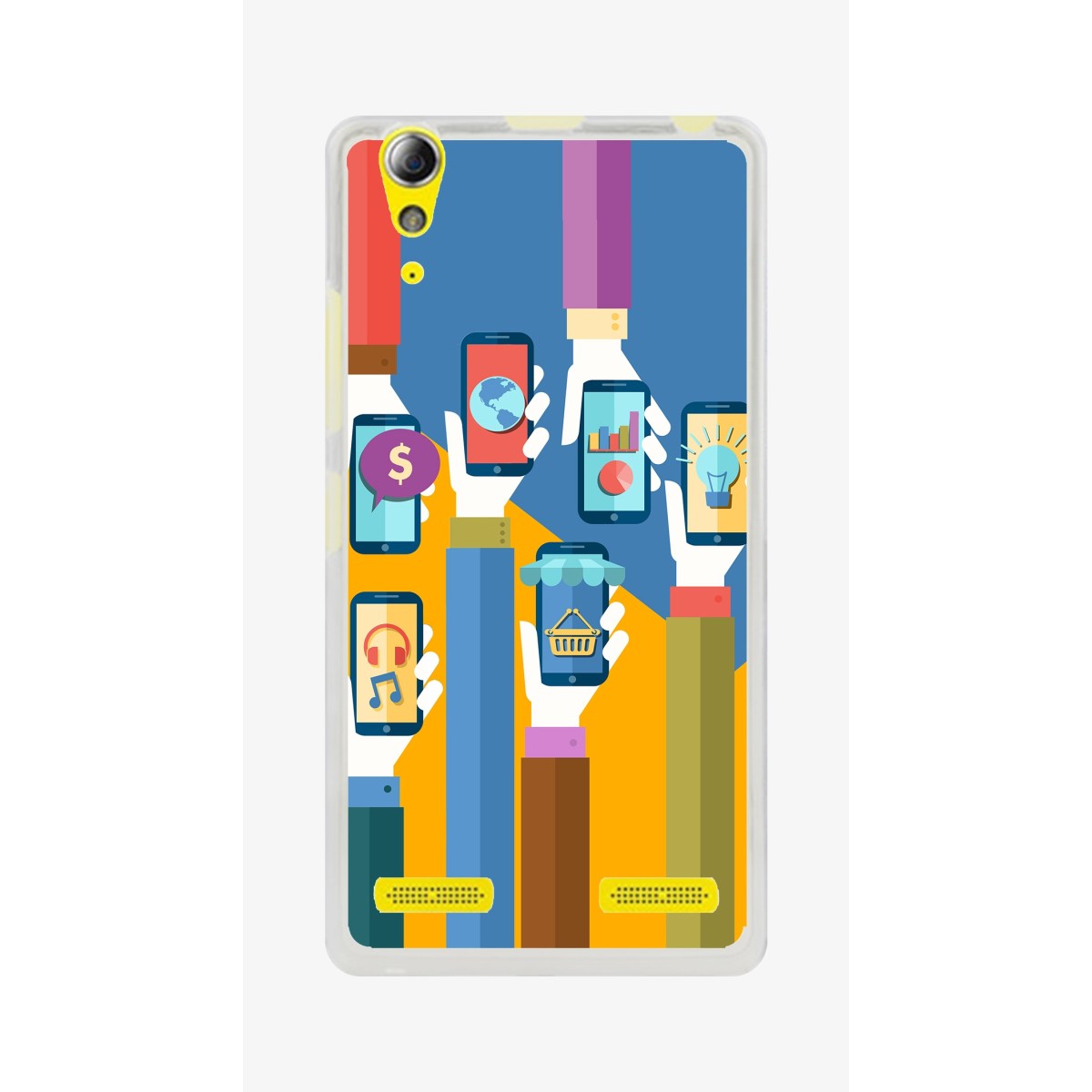 Funda Gel Tpu para Lenovo K3 / K30-W Diseño Apps Dibujos
