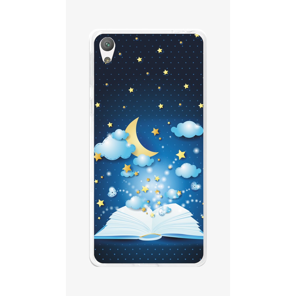 Funda Gel Tpu para Sony Xperia E5 Diseño Libro-Cuentos Dibujos