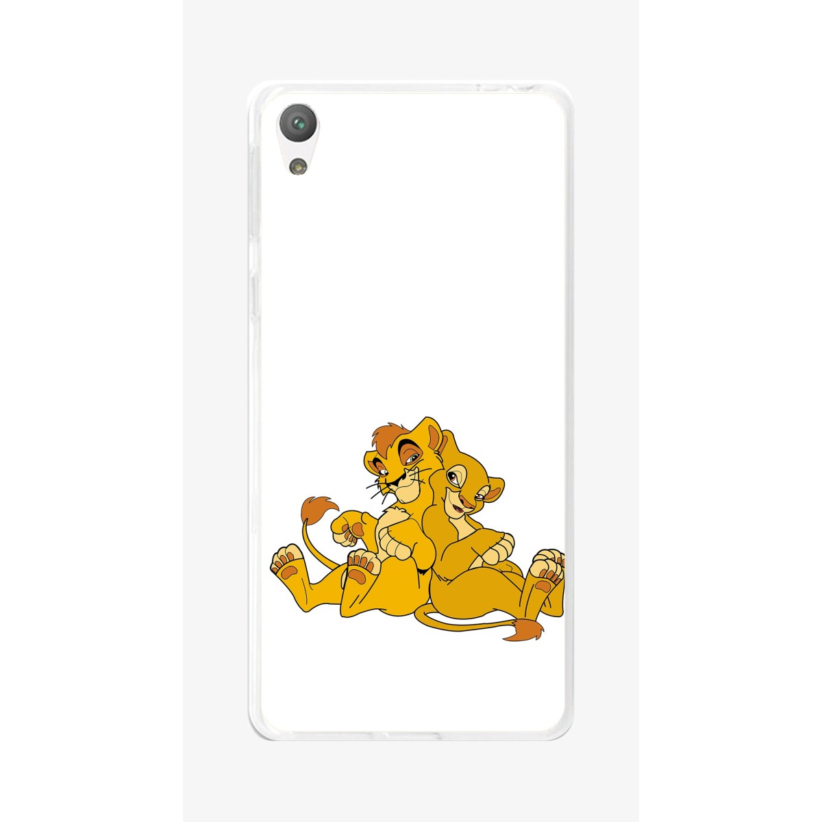 Funda Gel Tpu para Sony Xperia E5 Diseño Leones Dibujos